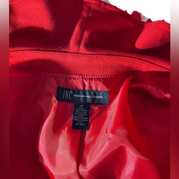 INC red ruffle coat M - Picture 8 of 9